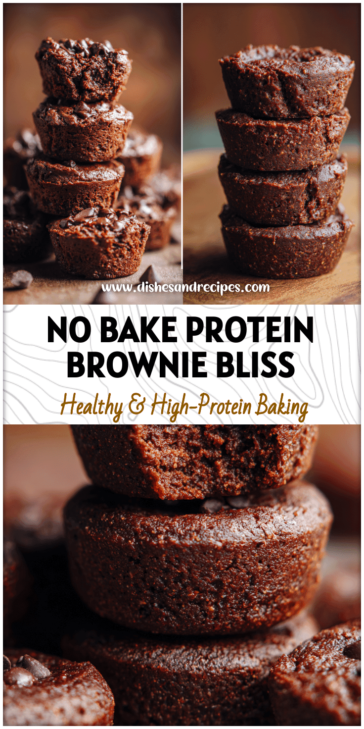 Stack of fudgy Healthy No Bake Brownie Bites made with protein powder showing rich texture for Paleo and Vegan Protein Brownies.